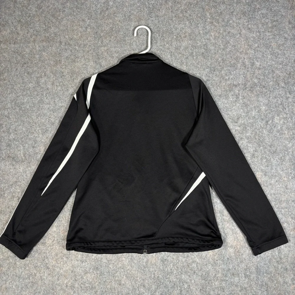 Adidas Track Jacket Mens Medium Black White ClimaCool Full Zip Athletic Rare